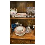 Plates glasses pitcher