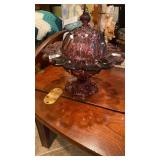 Purple glass candy dish