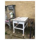 white primitive table