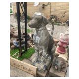 large cement dog (has cracked legs)