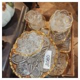 clear cut glass with gold rim