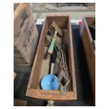 Antique wooden drawer with Antique utensils