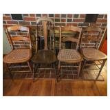 Four wooden chairs