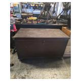 Big wooden chest with key