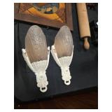 A pair of slippers shade sconces