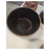 Antique stoneware crock mixing bowl