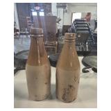 2 antique stoneware Ginger Beer Bottles