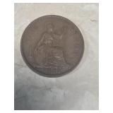 1945 British Bronze coin from the reign of king