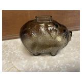 Dark gray anchor hocking pig bank