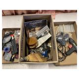 3 boxes of miscellaneous garage items