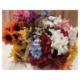Box of fake flowers