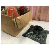 Cast iron Christmas tree stand and miscellaneous
