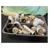 Tool caddy with pvc parts