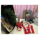Tote with miscellaneous Christmas