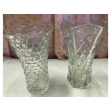 Glass vase and a crystal vase