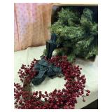 Christmas tree and wreath
