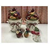 Lenox cookie jars and salt and pepper