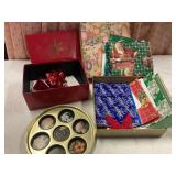 2 boxes of vintage Christmas wrap