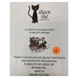 $25 gift certificate Shilohï¿½s Black Cat clothing