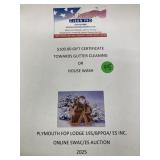 $100 gift certificate towards gutter cleaning