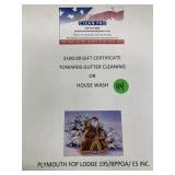 $100 gift certificate towards gutter cleaning