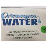 500 lbs. solar salt Overmyer Water