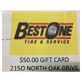 $50 gift card to Plymouth Best One