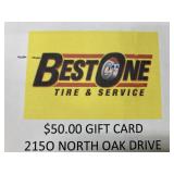 $50 gift card to Plymouth Best One