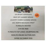 $25 gift certificate drop off laundry service,