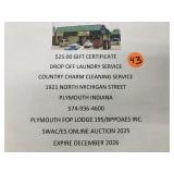 $25 gift certificate drop off laundry service,