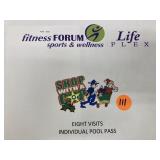 Eight visits individual pool pass  at the Fitness