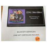 $25 gift certificate, Unique pet Boutique