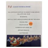 One service call up to an hour DC GARAGE DOORS