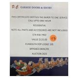 One service call up to an hour DC GARAGE DOORS