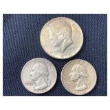 Silver quarters and 40% half dollar