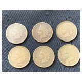6 Indian head pennies