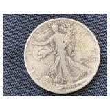 Silver walking liberty half