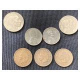 2 steel pennies, Indian head pennies , buffalo