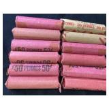 12 rolls of wheat pennies ( not gone through)