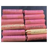 12 rolls of wheat back pennies ( not gone