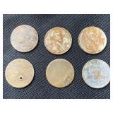 6 old pennies