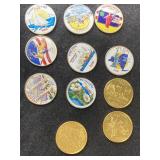 Painted and gold toned quarters