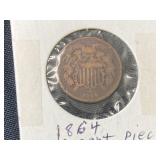 1864 two cent coin
