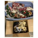 Tote full of holiday decorations