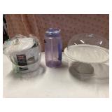 Cake platter and compost bin