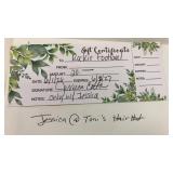 Toniï¿½s hair hut $20 gift certificate