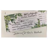 Toniï¿½s hair hut $20 gift certificate