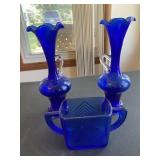 Cobalt glass lot