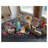 Wood block nativity set