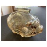 Carnival glass pig bank